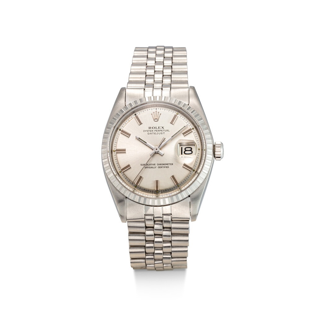 View full screen - View 1 of Lot 8033. ROLEX | DATEJUST, REFERENCE 1603 | A STAINLESS STEEL WRISTWATCH WITH DATE AND BRACELET, CIRCA 1971 | 勞力士 | Datejust 型號1603 精鋼鏈帶腕錶,備日期顯示,約1971年製.