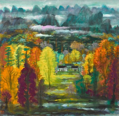 View full screen - View 1 of Lot 2577. 林風眠 秋景 | Lin Fengmian, Autumn Scenery.