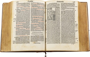 View full screen - View 1 of Lot 46. Biblia latina, Venice, Giunta, 1511, old calf.
