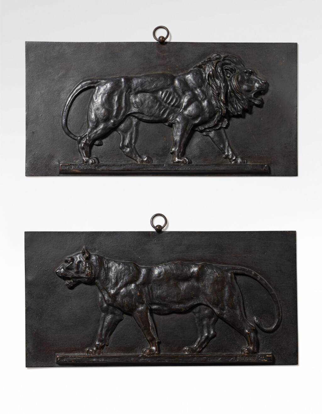 View full screen - View 1 of Lot 48. Lion marchant et Tigre marchant (Walking lion and Walking tiger).