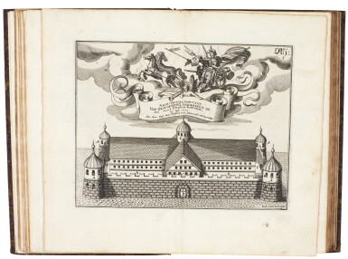 View full screen - View 1 of Lot 200. Furttenbach, Architectura martialis, Ulm, 1627, modern marbled boards.
