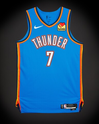View full screen - View 1 of Lot 10. Chet Holmgren Oklahoma City Thunder 2026 NBA Playoffs Western Conference Round 1 Game Worn Icon Edition Jersey | Game 1 | Matched to 2 Games .