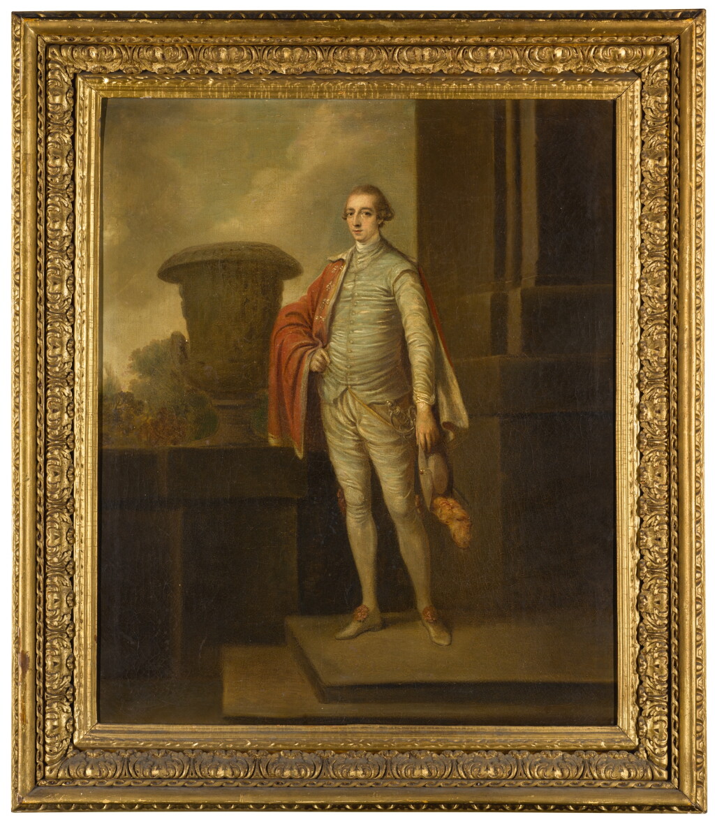 View full screen - View 1 of Lot 54. ROBERT HUNTER | PORTRAIT OF JOSEPH LEESON, LATER 2ND EARL OF MILLTOWN (1730-1801), FULL-LENGTH, STANDING BY A CLASSICAL URN, A LANDSCAPE BEYOND.