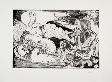 View full screen - View of Joeur de diaule et couple au bord de la mer (B. 1396; Ba. 1421).