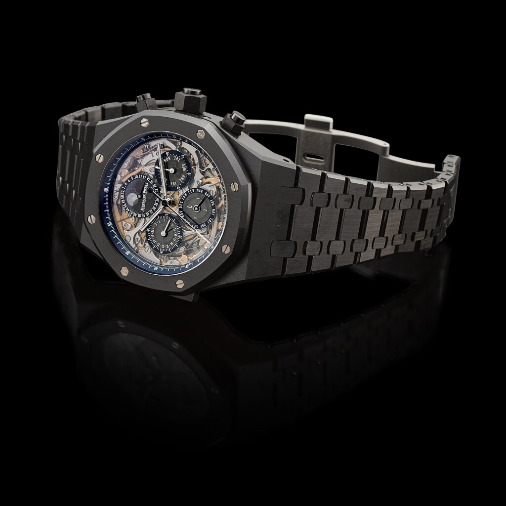 View full screen - View 1 of Lot 73. Reference 26605CE.00.1248CE.98 Royal Oak Grand Complication | A ceramic automatic perpetual calendar minute repeating wristwatch with split-seconds chronograph, Manufactured upon special request, Circa 2020 | 愛彼 26605CE.00.1248CE.98 型號 Royal Oak Grand Complication | 陶瓷自動上鏈萬年曆三問腕錶備追針計時功能,應特殊要求製造,約2020年製.