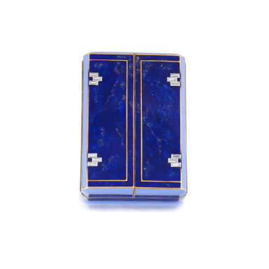 View full screen - View 1 of Lot 30. Etui à cigarettes émail et diamant | Enamel and diamond cigarette case.