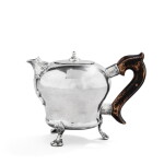 A German silver tea pot, circa 1760, maker’s mark ICS