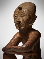 Large Nayarit Seated Figure, Lagunillas Type A, Protoclassic, circa 100 BC - AD 250