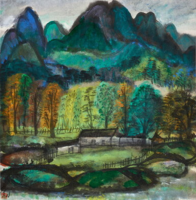 View full screen - View 1 of Lot 3026. 林風眠 風景 | Lin Fengmian, Landscape.