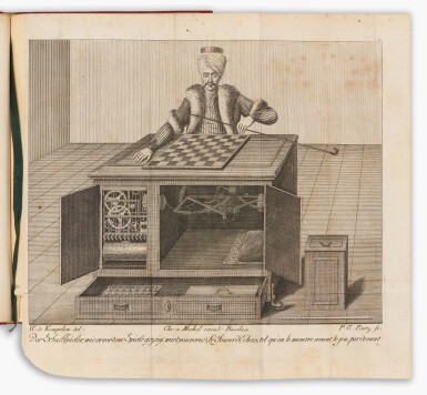 View full screen - View 1 of Lot 34. Karl Gottlieb von Windisch | Lettres sur le joueur d'echecs..., 1783, authorial presentation copy, bound with 2 further works, nineteenth-century armorial red morocco gilt.
