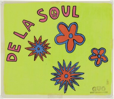 View full screen - View 1 of Lot 78. GREY ORGANISATION / TOBY MOTT / DE LA SOUL, "D.A.I.S.Y. AGE" TEXT AND FLOWER STUDIES (YELLOW), 1988.