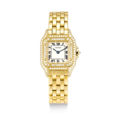 View full screen - View 1 of Lot 2127. CARTIER | PANTHÈRE DE CARTIER, REFERENCE C2437 A YELLOW GOLD AND DIAMOND-SET WRISTWATCH WITH BRACELET, CIRCA 2008" | 卡地亞 | Panthère De Cartier 型號C2437 黃金鑲鑽石鏈帶腕錶,錶殼編號8057915,約2008年製".