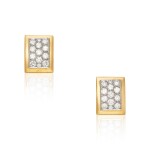 Pair of Gold and Diamond Earclips