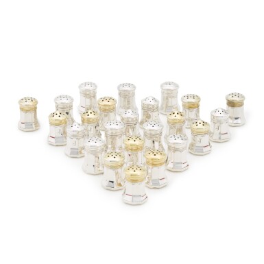 View full screen - View 1 of Lot 114. Twenty-four American silver salt and pepper shakers, Cartier, 20th century.