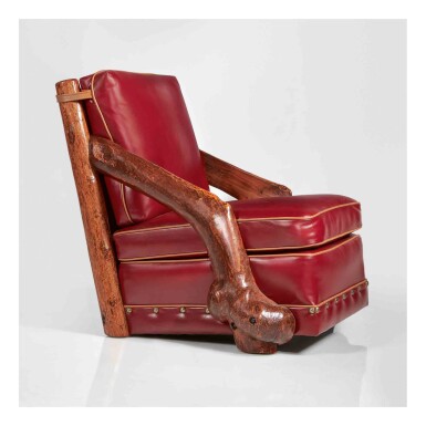 View full screen - View 1 of Lot 308. A Unique Slant-Arm Club Chair.