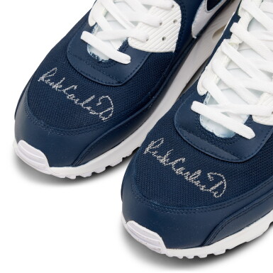 View full screen - View 1 of Lot 88. Rick Carlisle Indiana Pacers 2025-2026 Game Worn and Signed Custom Air Max 90s | To The Max Foundation .