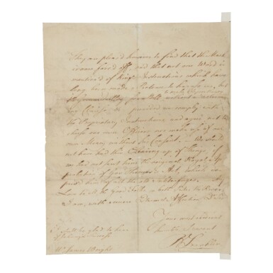 View full screen - View 1 of Lot 168. Franklin, Benjamin | A fine letter demonstrating Benjamin Franklin's "out of the way notions of the power of the People.".