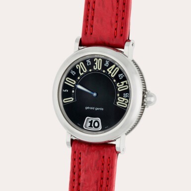 View full screen - View 1 of Lot 215. Retro Classic, Reference G.3634 | A stainless steel jumping hour wristwatch with retrograde minute | Circa 2006.