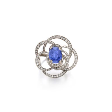View full screen - View 1 of Lot 882. Sapphire and diamond ring, 'Camélia'.