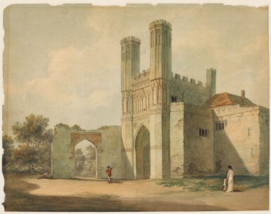 View full screen - View 1 of Lot 606. ATTRIBUTED TO PAUL SANDBY, R.A. | St. Augustine's Gate, Canterbury.