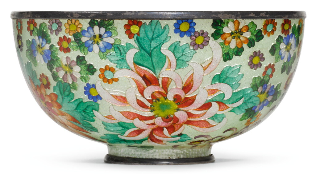 View full screen - View 1 of Lot 131. A FINE PLIQUE-À-JOUR BOWL, MEIJI PERIOD, LATE 19TH CENTURY.
