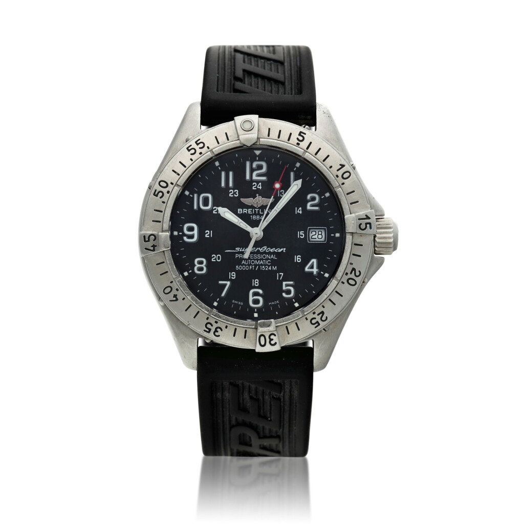 View full screen - View 1 of Lot 217. Reference A17345 Superocean, A stainless steel automatic wristwatch with date, Circa 2002.