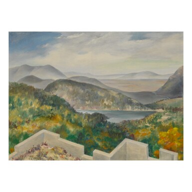 View full screen - View 1 of Lot 73. IDA TEN EYCK O'KEEFFE | UNTITLED (LANDSCAPE WITH WALL).