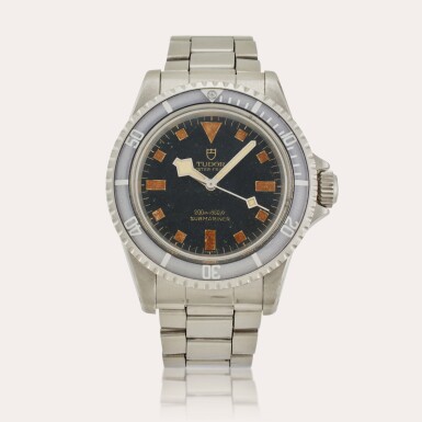 View full screen - View 1 of Lot 383. Reference 7016/0 Submariner ‘Snowflake’ | A stainless steel automatic wristwatch with bracelet, Circa 1970.