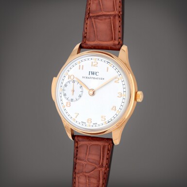 View full screen - View 1 of Lot 428. Portugieser Minute Repeater, Reference IW524202 | A limited edition pink gold minute repeating wristwatch | Circa 2008.
