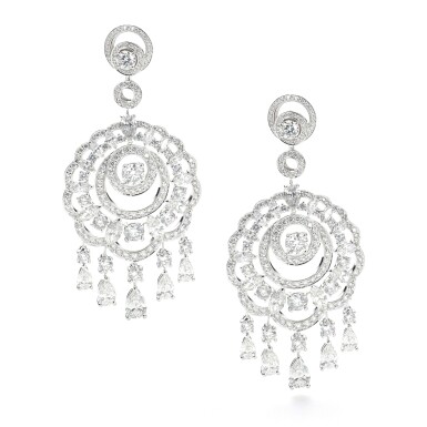 View full screen - View 1 of Lot 60. GRAFF | PAIR OF DIAMOND EARRINGS.