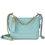 Blue Chevron Calfskin Small Gabrielle Hobo Tricolor Hardware, 2019