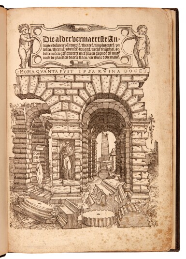 View full screen - View 1 of Lot 609. Serlio, Die aldervermaertste Antique edificien, Antwerp, 1546, modern sheep.