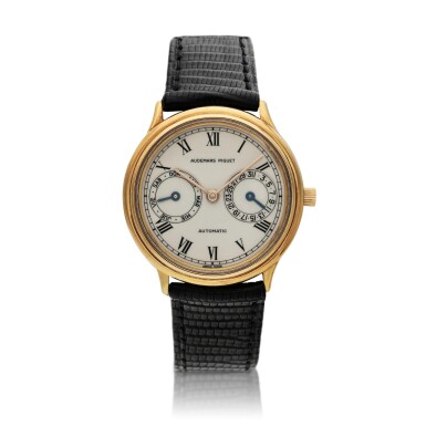 View full screen - View 1 of Lot 38. A yellow gold automatic wristwatch with day and date, Circa 1990.