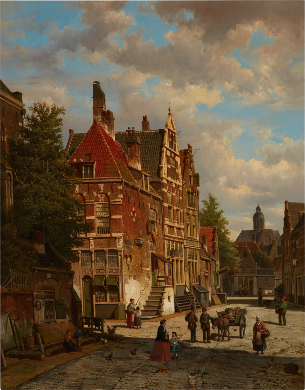View full screen - View 1 of Lot 81. Dutch Town Scene with Figures.