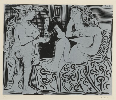 View full screen - View 1 of Lot 62. PABLO PICASSO | DEUX FEMMES AVEC UN VASE À FLEURS (B. 915; BA. 1239).