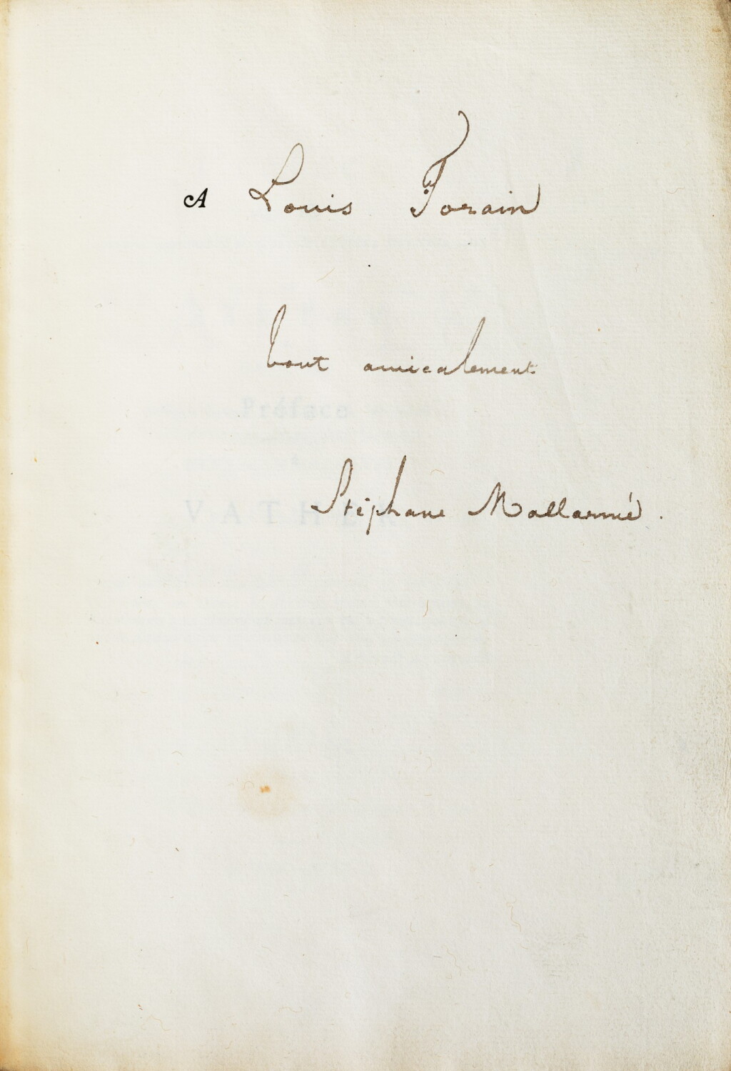 View full screen - View 1 of Lot 137. Préface à Vathek. 1876. 1/95 sur Hollande ; corrections autographes. Exemplaire du peintre Forain.