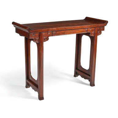 View full screen - View 1 of Lot 339. A HUANGHUALI ALTAR TABLE, QIAOTOUAN, 20TH CENTURY | 二十世紀 黃花梨翹頭案.