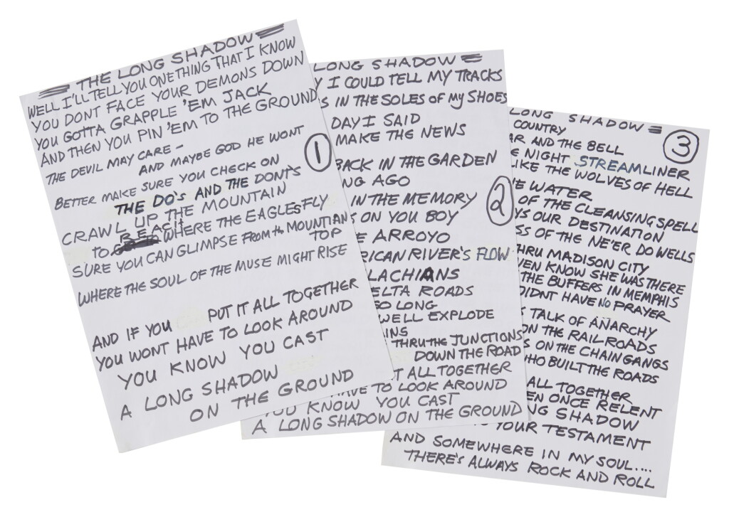 View full screen - View 1 of Lot 77. Joe Strummer | Autograph manuscript lyrics for “Long Shadow".