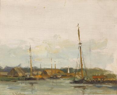 View full screen - View 1 of Lot 31. Boats on the Volga.