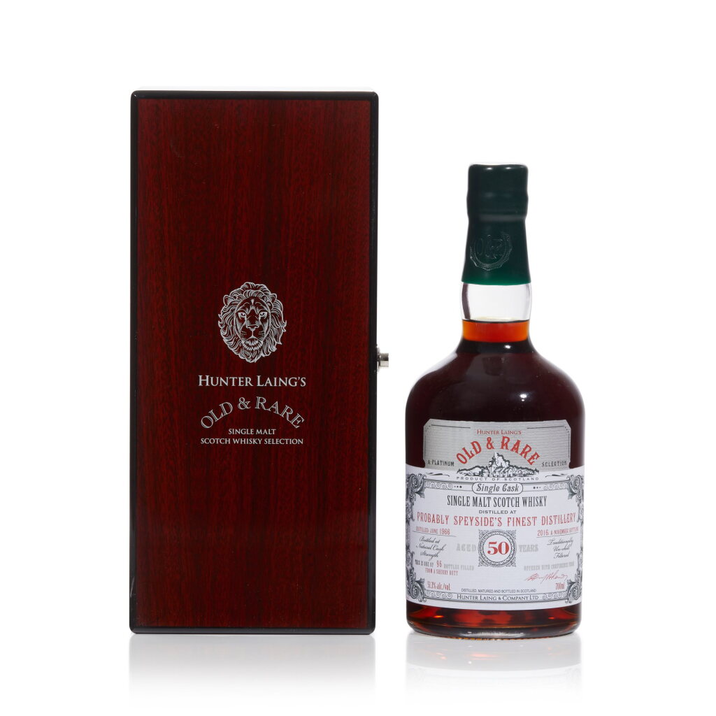 View full screen - View 1 of Lot 75. Probably Speyside's Finest Hunter Laing Old & Rare Platinum 50 Year Old 51.3 abv 1966 (1 BT70).