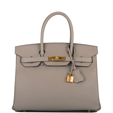 View full screen - View 1 of Lot 66. HERMÈS | GRIS ASPHALTE BIRKIN 30CM OF EPSOM LEATHER WITH GOLD HARDWARE.