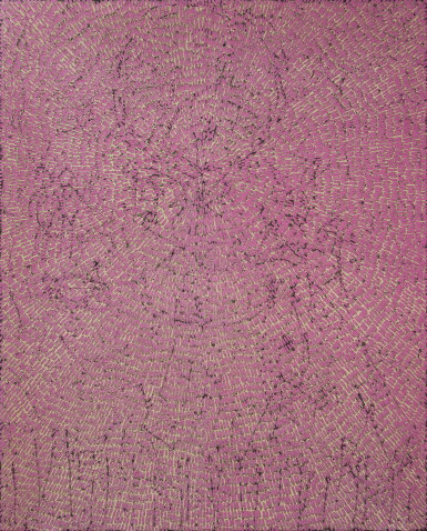 View full screen - View 1 of Lot 23. Jennifer Guidi 珍妮弗・吉迪 | Our Hearts In Balance (Painted Universe Mandala SF #3F, Pearly Purple, Natural Ground) 我們平衡的心 (彩繪宇宙曼陀羅SF #3F, 珠光紫, 自然調基底).