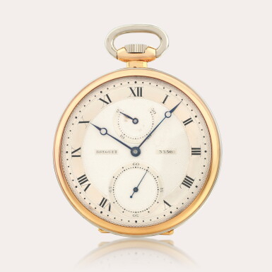 View full screen - View 1 of Lot 6. A very fine two-colour 18ct yellow and white gold open-faced keyless lever one-minute tourbillon watch with state-of-wind indication and presentation box .