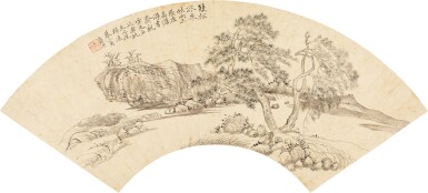 View full screen - View 1 of Lot 9114. 惲壽平 雙松流泉|Yun Shouping, Pines beside the River.