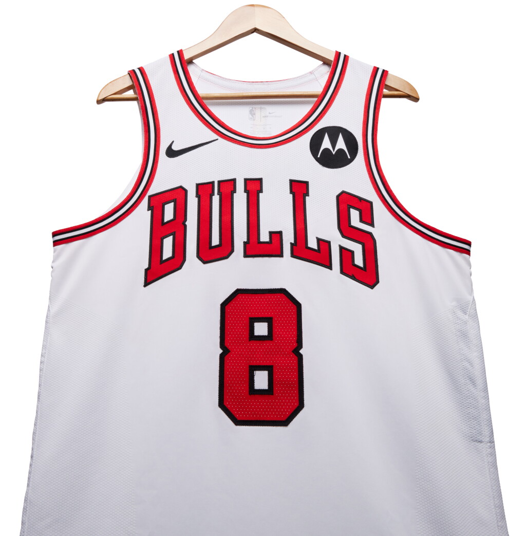 View full screen - View 1 of Lot 95. Zach LaVine Chicago Bulls 2023-2024 Game Worn Association Edition Jersey.