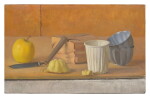 Still Life with Yellow Apple, Muffin and Paper Cup