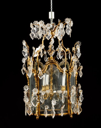 View full screen - View 1 of Lot 50. A Louis XV gilt-bronze and glass lantern, circa 1760.