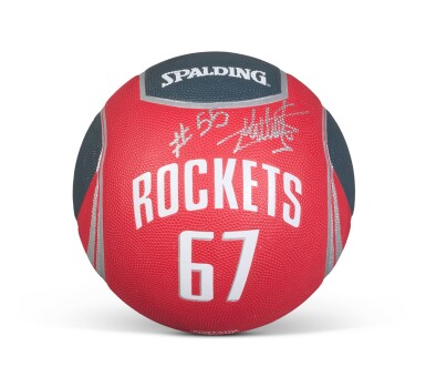 View full screen - View 1 of Lot 139. Houston Rockets NBA Spalding Basketball Signed by Dikembe Mutombo.