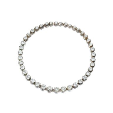 View full screen - View 1 of Lot 1083. Fine diamond rivière necklace, late 19th century.