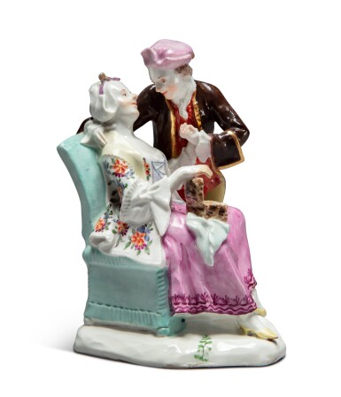 View full screen - View 1 of Lot 52. A Vienna Porcelain Figure Group of a Couple, Circa 1744-49.